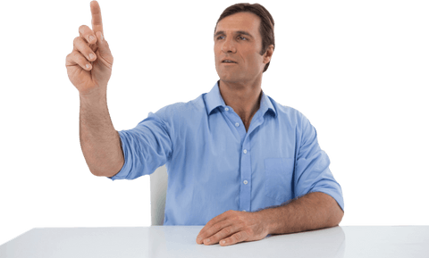 Transparent Innovative Male Using Virtual Interface in Office - Download Free Stock Videos Pikwizard.com