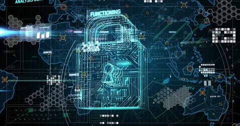 Global Cyber Security Concept with Digital Padlock - Download Free Stock Images Pikwizard.com