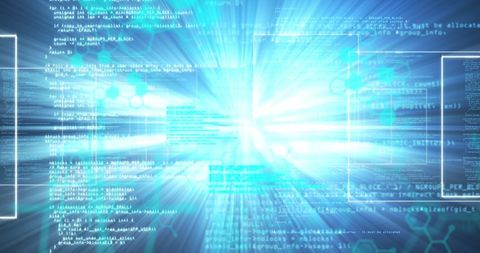 Advanced Digital Code Streaming on Futuristic Interface Background - Download Free Stock Images Pikwizard.com
