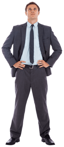 transparent businessman wearing gray suit standing authoritatively - Download Free Stock Videos Pikwizard.com