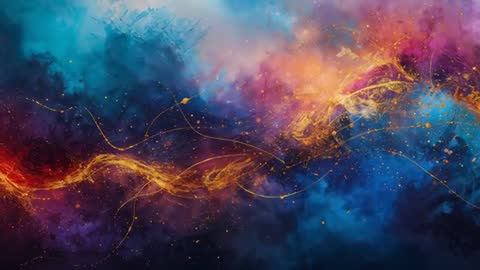 Looping Golden Ribbon Nebula Flow — Abstract Cosmic Energy Loop for Motion Visuals