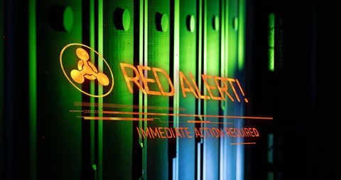 Red alert in server room: urgent security concept