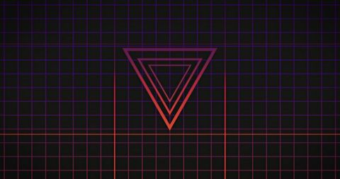 Neon Pink Triangles with Retro Glowing Grid Background - Download Free Stock Images Pikwizard.com