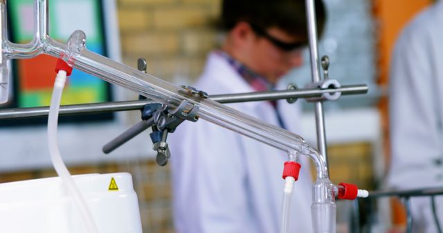 Scientist in Laboratory Conducting Experiment with Lab Equipment - Download Free Stock Images Pikwizard.com