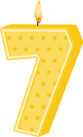 yellow number seven birthday candle transparent vector design - Download Free Stock Videos Pikwizard.com