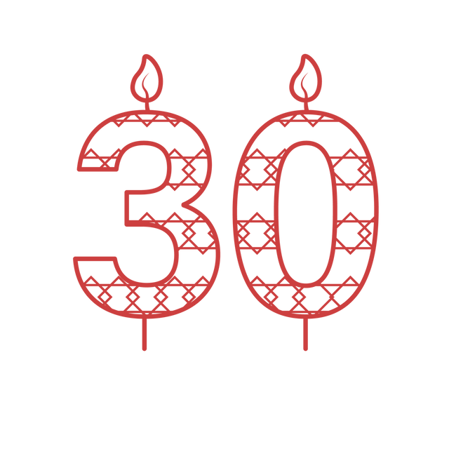 Red 30th Birthday Candle Illustration on Transparent Background - Download Free Stock Videos Pikwizard.com