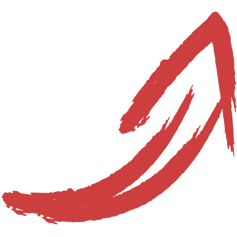 Red arrow on transparent background for directions and graphics
