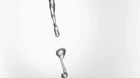 Slow Motion Water Streams Flowing in Air