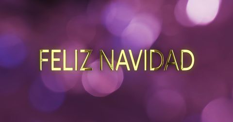 Festive feliz navidad text on purple glowing background