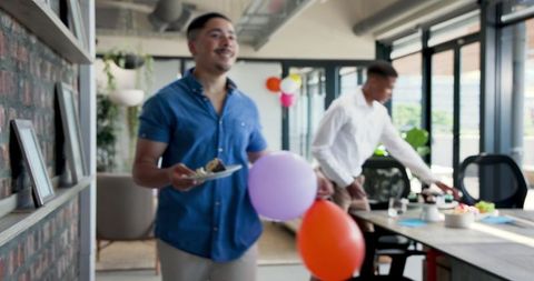 Team clearing after farewell office party celebration