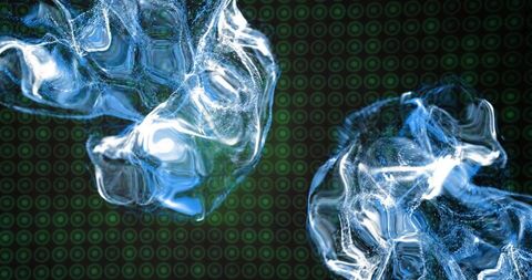 Abstract Digital Blue Shapes on Green Matrix Background - Download Free Stock Images Pikwizard.com