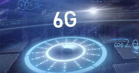 Futuristic 6g technology holographic interface concept