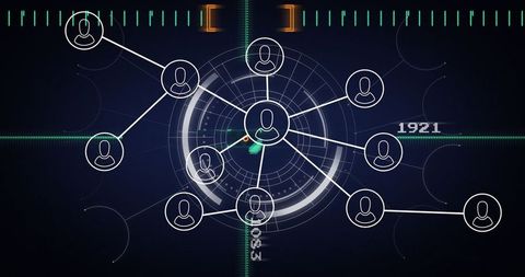 Digital Interface with Network Connectivity and Cybersecurity Theme