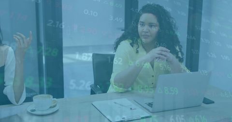 Diverse Team Collaborating on Financial Data Project