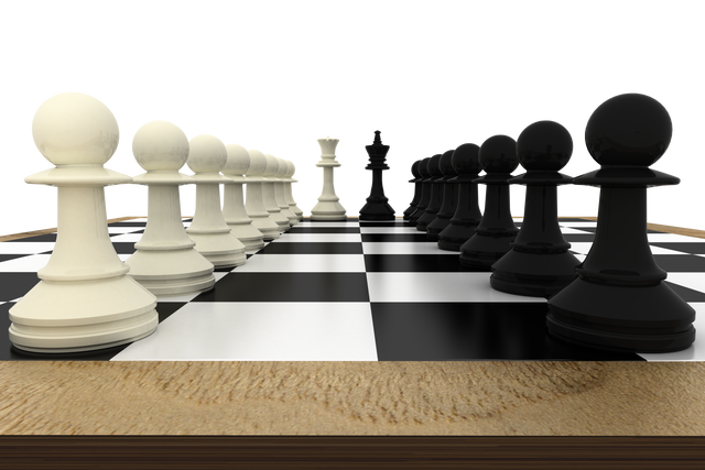 Transparent Chess Pawns and Royal Pieces Facing Each Other - Download Free Stock Videos Pikwizard.com