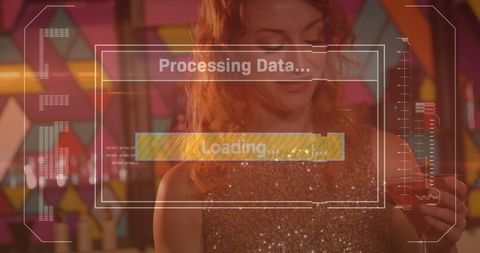 Digital Technology Overlay with Data Processing Concept
