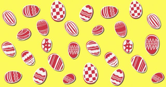 Patterned Easter Eggs in Vibrant Yellow Background Loop - Download Free Stock Images Pikwizard.com