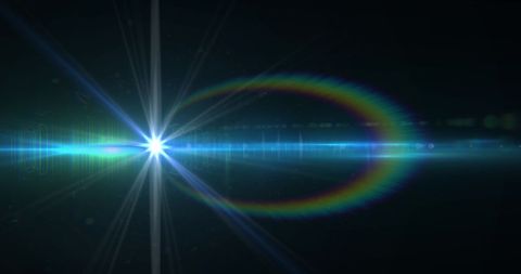 Hypnotic blue lens flare with dynamic energy