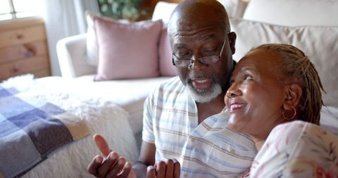 Senior African American Couple Relaxing in Cozy Living Room - Download Free Stock Images Pikwizard.com