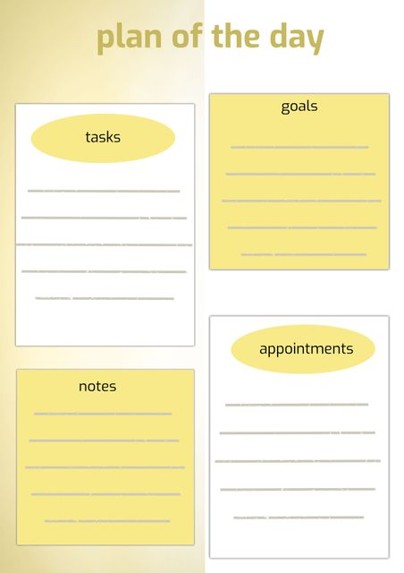 Daily Planner for Organizing Tasks, Goals, Appointments, and Notes - Download Free Stock Templates Pikwizard.com