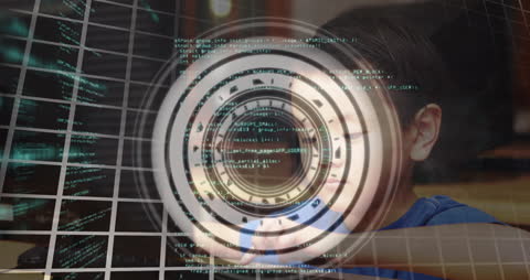 Innovative Learning with Technology: Boy Using Computer in Cyber Setting