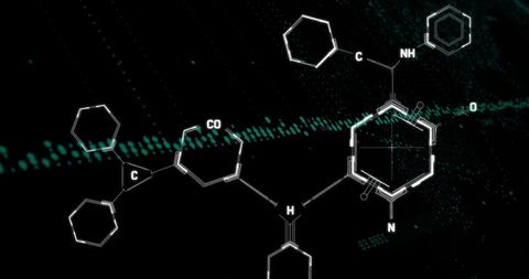 Abstract Chemical Formulas over Digital Background - Download Free Stock Images Pikwizard.com