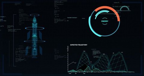 Futuristic Data Interface with Energy and Trajectory Analysis - Download Free Stock Images Pikwizard.com