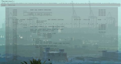 Data Processing Interface Over Cityscape Background - Download Free Stock Images Pikwizard.com