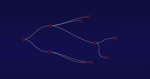 Abstract Network Connections on Dark Blue Background