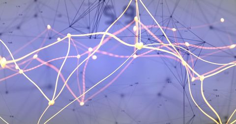 Abstract network connections on blue background