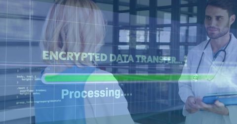 Doctors Analyzing Encrypted Data in Medical Technology Environment