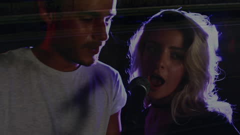 Retro Music Vibe Merging with City Light Traffic Overlay