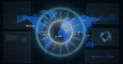 Futuristic Global Digital Interface with Data Automation - Download Free Stock Images Pikwizard.com
