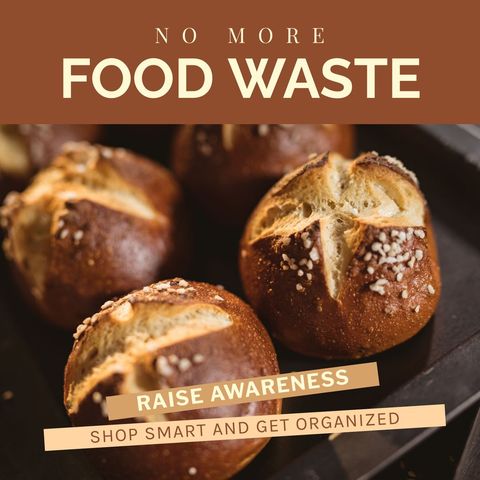 promoting awareness against food waste with fresh bread rolls - Download Free Stock Templates Pikwizard.com