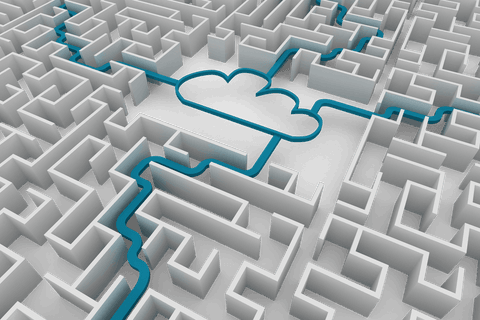 transparent cloud computing pathway cutting through maze - Download Free Stock Videos Pikwizard.com