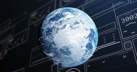 Digital Analytics Overlay on Planet Earth - Download Free Stock Images Pikwizard.com
