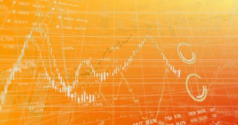 Abstract Financial Data with Orange Overlay - Download Free Stock Images Pikwizard.com