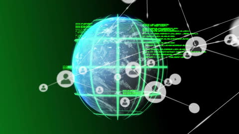 Digital Network Connections Around Glowing Globe