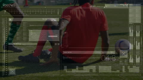 Soccer Players Analyzed by Futuristic Digital Interface