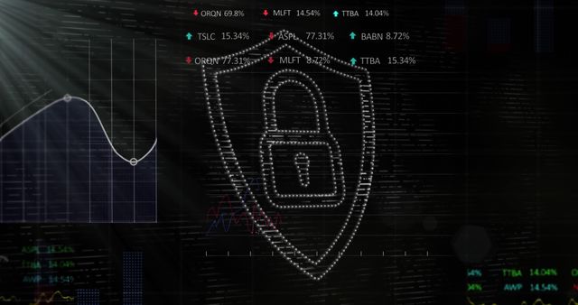 Digital Cybersecurity Protection with Shield and Data Visualization Elements - Download Free Stock Photos Pikwizard.com