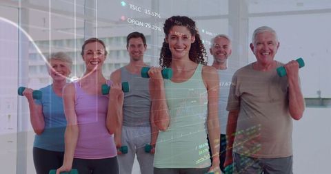 Active Seniors Exercising with Modern Health Finance Minds