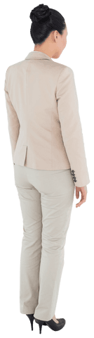 Transparent Back View Asian Businesswoman Standing Professional