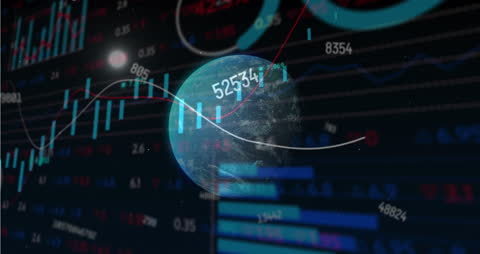 Global Digital Finance with Rotating Data Visualizations