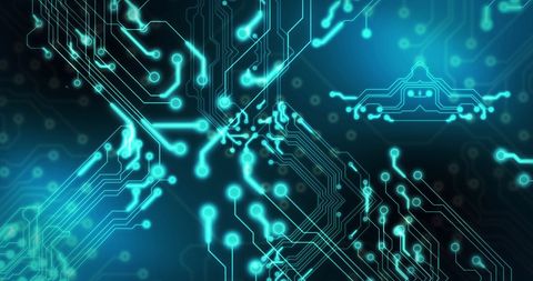 Futuristic Circuit Board with Digital Interface Elements - Download Free Stock Images Pikwizard.com