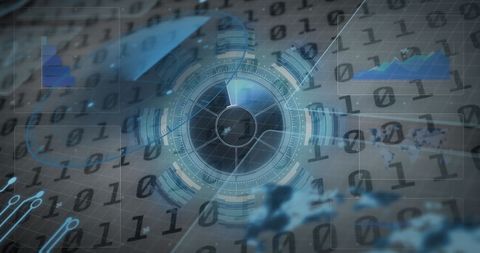 Futuristic Digital Interface with Binary Code and Data Visualization - Download Free Stock Images Pikwizard.com