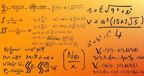 Complex Mathematical Formulae on Yellow Background - Download Free Stock Images Pikwizard.com