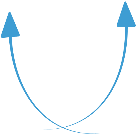 blue double arrows crossing upwards on transparent background - Download Free Stock Videos Pikwizard.com