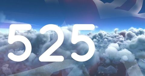 Number 525 in Bold Over Cloudy Sky Illustrating Digital Connectivity - Download Free Stock Images Pikwizard.com