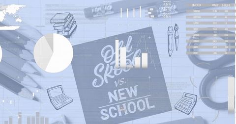 Old School vs New School Concept with Infographic Design