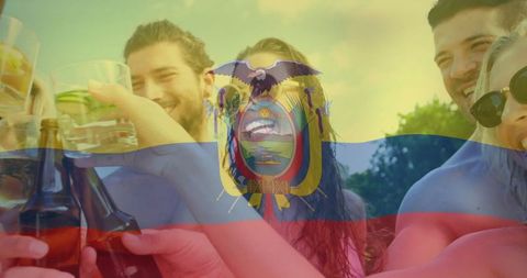 Vibrant Poolside Celebration with Friends in Swimwear